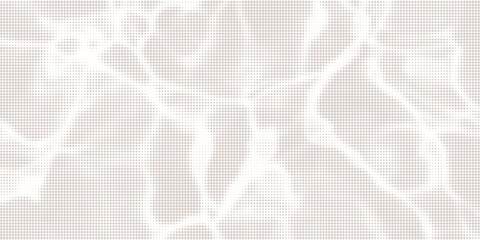 White wrinkled paper texture. Vector halftone pixelated manga background. Light beige neutral color dots bg. Grungy urban backdrop. Wide horizontal duotone banner. Crumpled punk collage template