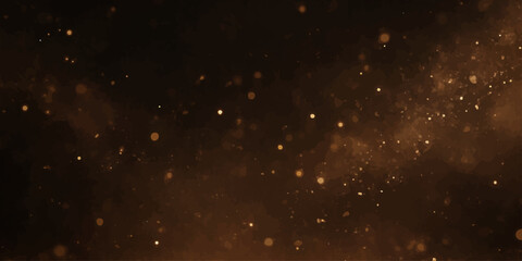 Particles in slow motion like falling snow flakes and rain drops on the window create a magic glow against the dark night sky within a loopable black universe galaxy design © Md