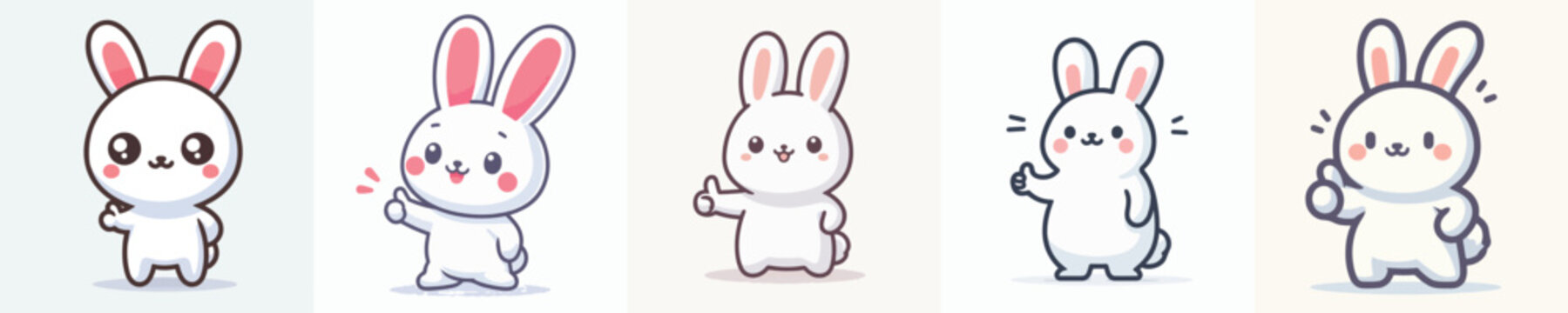 cute rabbit vector giving thumbs up