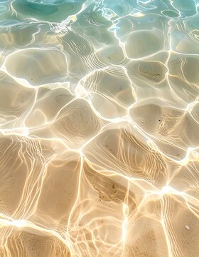 Sunlight reflecting on rippled, shallow water