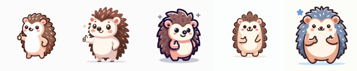 cute hedgehog vector giving thumbs up
