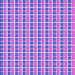 Fototapeta premium Vibrant pink and blue plaid pattern with white lines