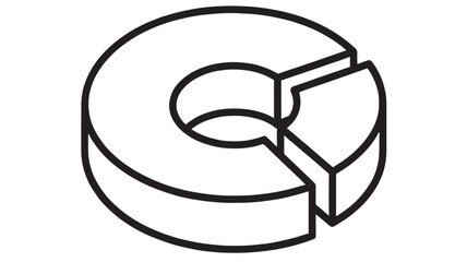 Geometric shape with a missing piece a modern design silhouette on transparent background