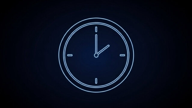 Minimal chess clock icon with glowing edges (no numbers, no text).