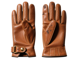 Brown leather driving gloves with brass buckle and perforations brown leather gloves, driving gloves, perforated leather, brass buckle, luxury gloves, leather fashion accessories, brown leather access