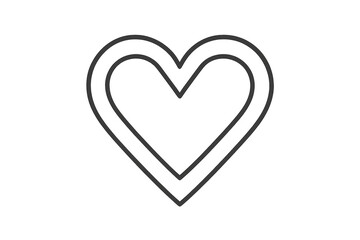 Double heart outline symbol transparent background