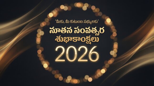 New year poster in telugu, telugu new year wishes
