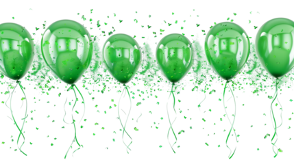 Green balloon isolated on white background