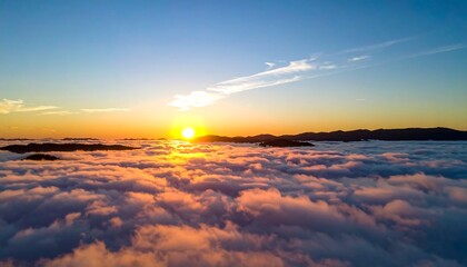 Sunrise over a sea of clouds