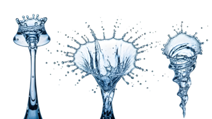 Three jellyfish isolated on transparent background