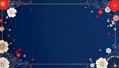 紺色の和柄フレーム2