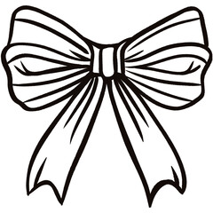 Hand Drawn Ribbon Bow Line Art Illustration
