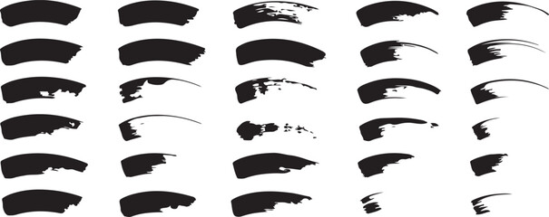 Collection of black brush strokes on white background