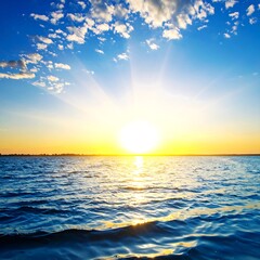 Sunrise over tranquil water