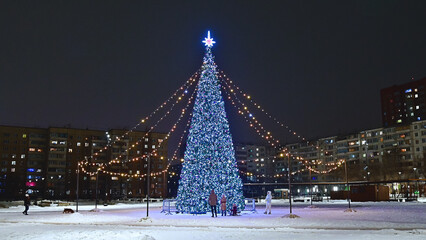 Christmas tree in the city of Orenburg