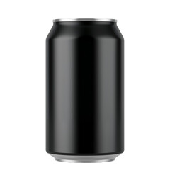 Black Aluminum Can Sitting on a Plain White Background