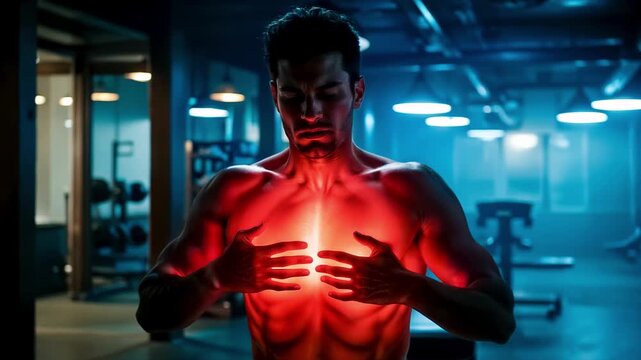 A man experiences a persistent chest pain and discomfort after exercising.