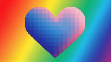 Vibrant rainbow heart symbol of love and diversity