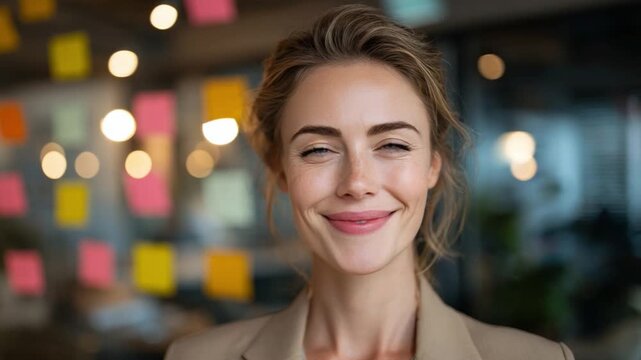 Smiling radiance: Close-up of a smiling individual, radiating warmth and authenticity. A portrait capturing a moment of genuine happiness and positive emotion.