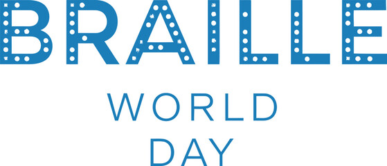 Modern Braille World Day awareness vector design celebrating global literacy and accessible communication for visually impaired people isolated on transparent background