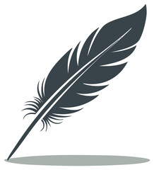 Obraz premium Dark Feather Quill Pen Illustration for Writing, Literature, and Native American Designs