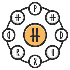 Obraz premium Stylized representation of the eight trigrams of the I Ching arranged in a circular pattern