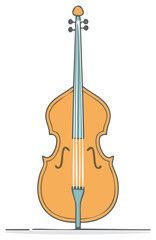 Fototapeta premium Orange Double Bass Upright Bass Musical Instrument Illustration Design
