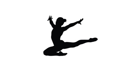 Silhouette of a person in a dynamic pose with arms and legs extended 1