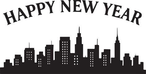 Fototapeta premium Happy new year cityscape Vector