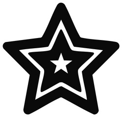 Obraz premium Black and White Star Illustration, Icon for Branding, Symbol of Excellence