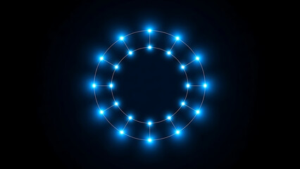 A circular pattern of blue lights on a dark background resembling Whisk