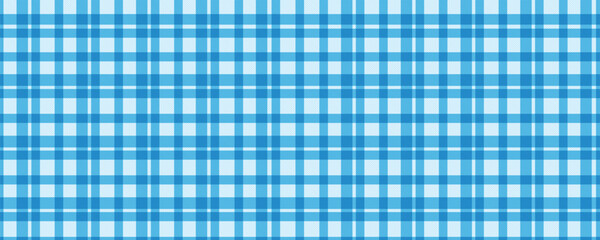 Blue gingham seamless plaid pattern background