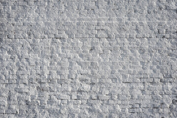 Old white painted brick wall, vignette.