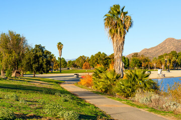 Scenic Expanse of Lake Perris With Mountain Backdrop