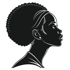 Profile of a woman with afro hair Vector
