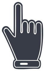 Obraz premium Pointing hand gesture icon in dark blue and white