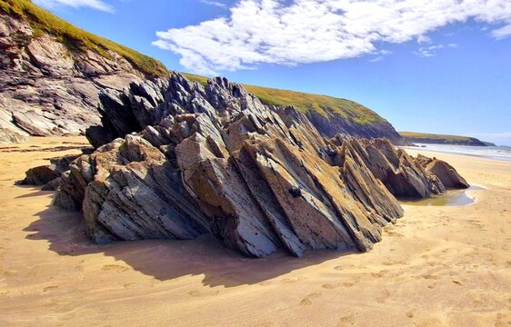 Plage de Whitesands Bay au Pays de Galles