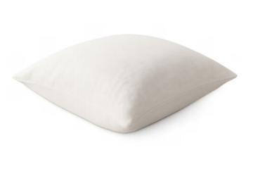 White pillow offering softness and comfort for bedtime or home decor. Cozy textile accessory for resting and sleeping