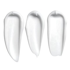 Three smooth white cream smears