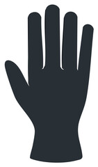Fototapeta premium Dark Hand Silhouette Open Palm Gesture Showing Five Fingers Vector Illustration