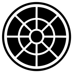 Fototapeta premium Circular target icon with geometric sections Simple wheel or reticle symbol