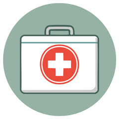 Fototapeta premium Medical Kit with Red Cross Symbol First Aid Emergency Box Illustration