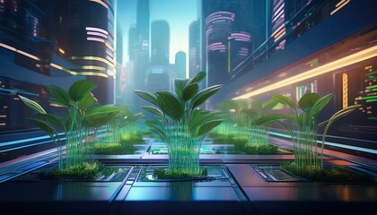 biotechnological future plant growth in a smart city