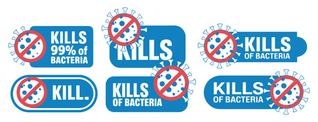 Obraz premium antibacterial antiviral protection icon set