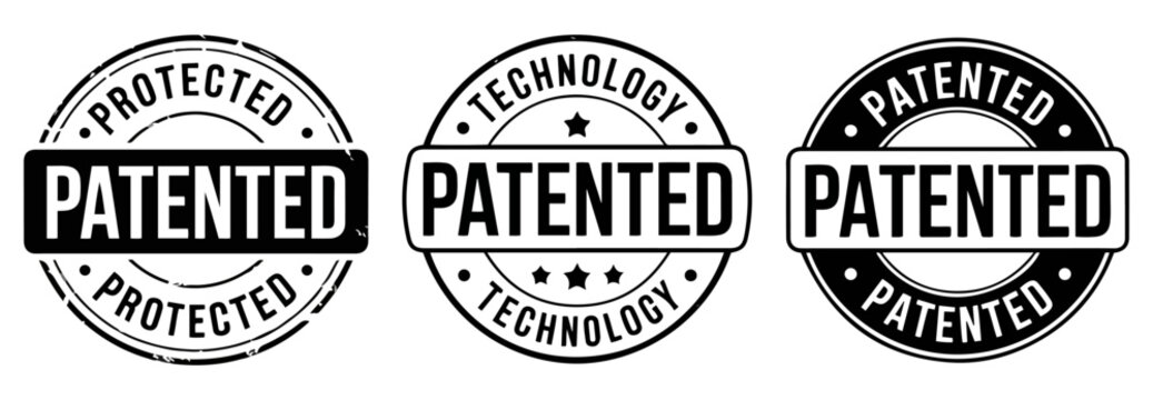 patent technology intellectual property icon set