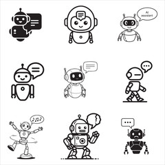Conversational AI Chatbot Robot Assistant Speech Bubble