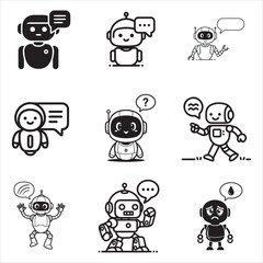 Bot AI Chatbot Robot Assistant Speech Bubble Vector