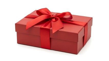 Obraz premium A red gift box with a ribbon bow