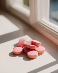 Iron folic acid tablets. daily supplements supporting energy and womens health