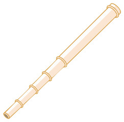 Simple drawing of a classic brass telescope in a neutral color palette.